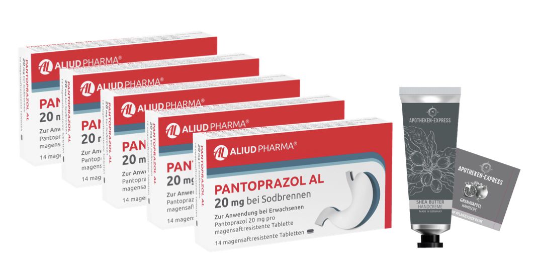 Pantoprazol Al 5 x 14 Tabletten inkl. Handcreme ODER Handseife von Apotheken-Express